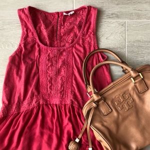 Anthropologie Red Sleeveless Top
